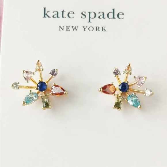 KATE SPADE Firework Floral Gold Multi-Color Stud Earrings - Picture 5 of 6